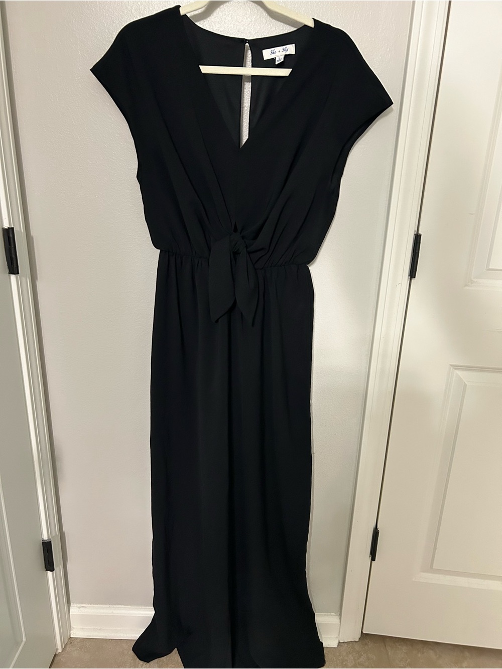 She + Sky Black Tie-Front Jumpsuit